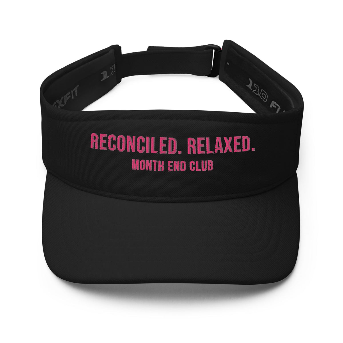 Reconciled. Relaxed. Visor – Black, front – pink thread