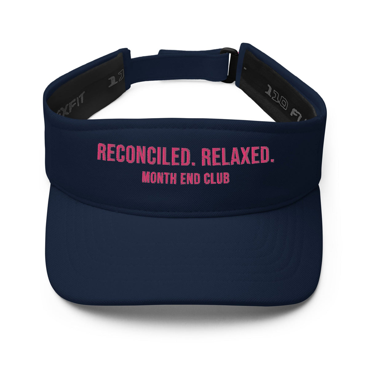 Reconciled. Relaxed. Visor – Navy, front – pink thread