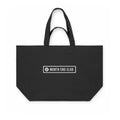 Month End Club Embroidered Shopping Bag – Black with off-white embroidered logo