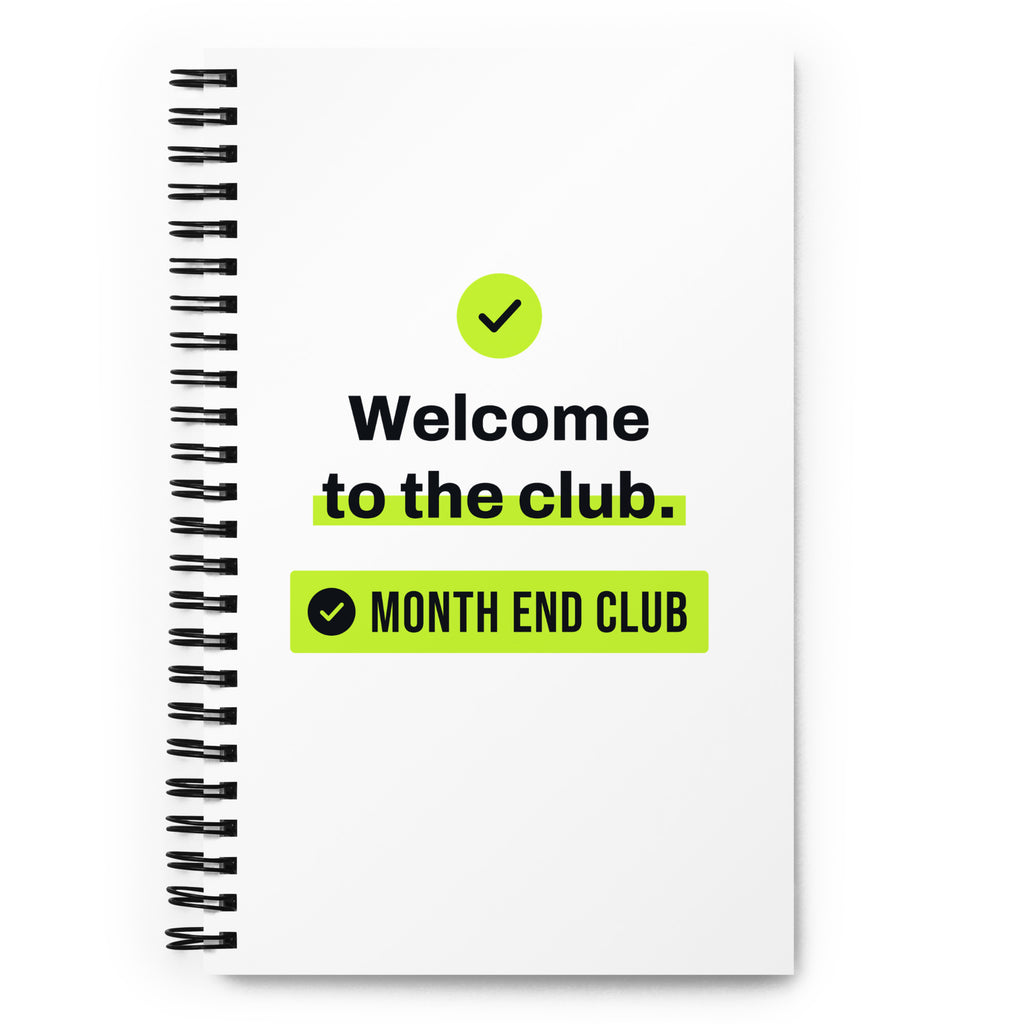Welcome to the Club Spiral Notebook – front cover
