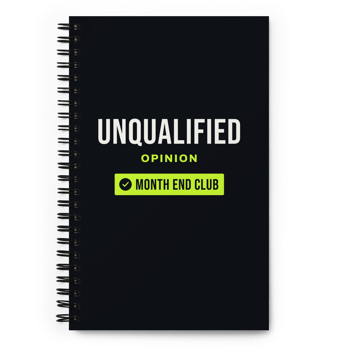 Unqualified Spiral Notebook – front cover