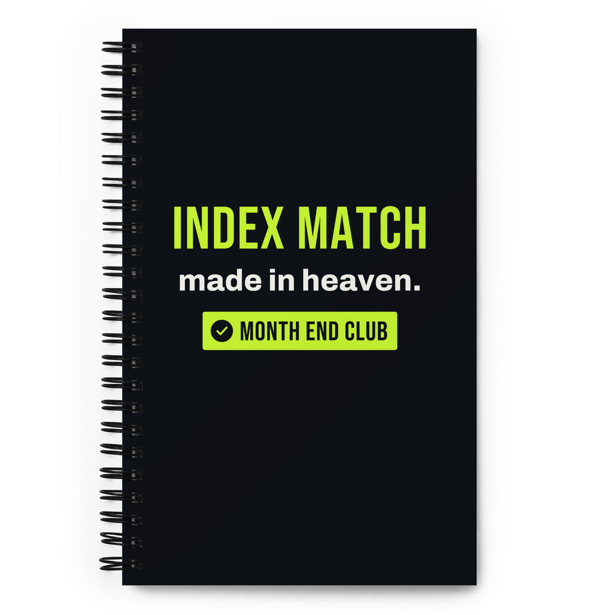 INDEX MATCH Made in Heaven Spiral Notebook – front cover