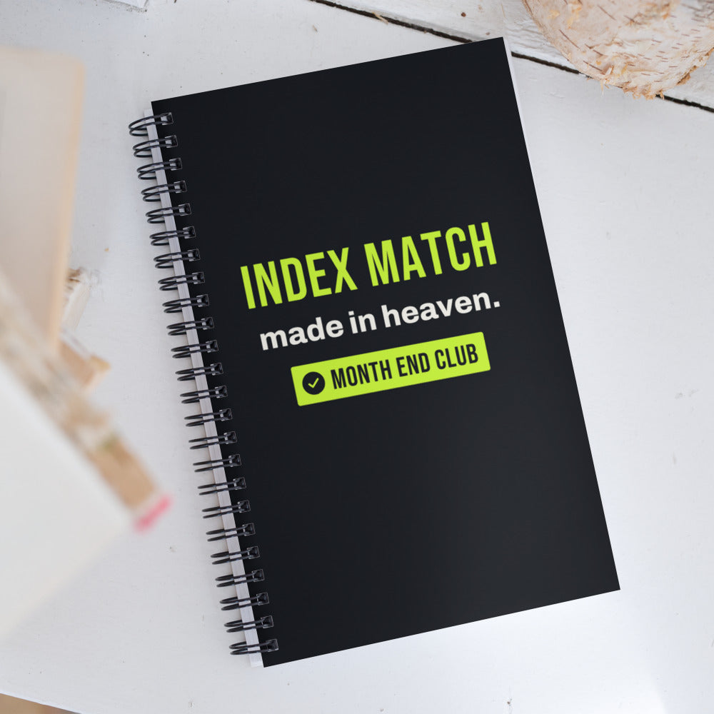 INDEX MATCH Made in Heaven Spiral Notebook – in use