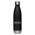 Month End Club Frame Logo Steel Water Bottle – Black, front