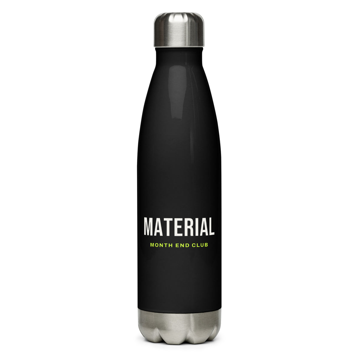 Material Steel Water Bottle – Black, front