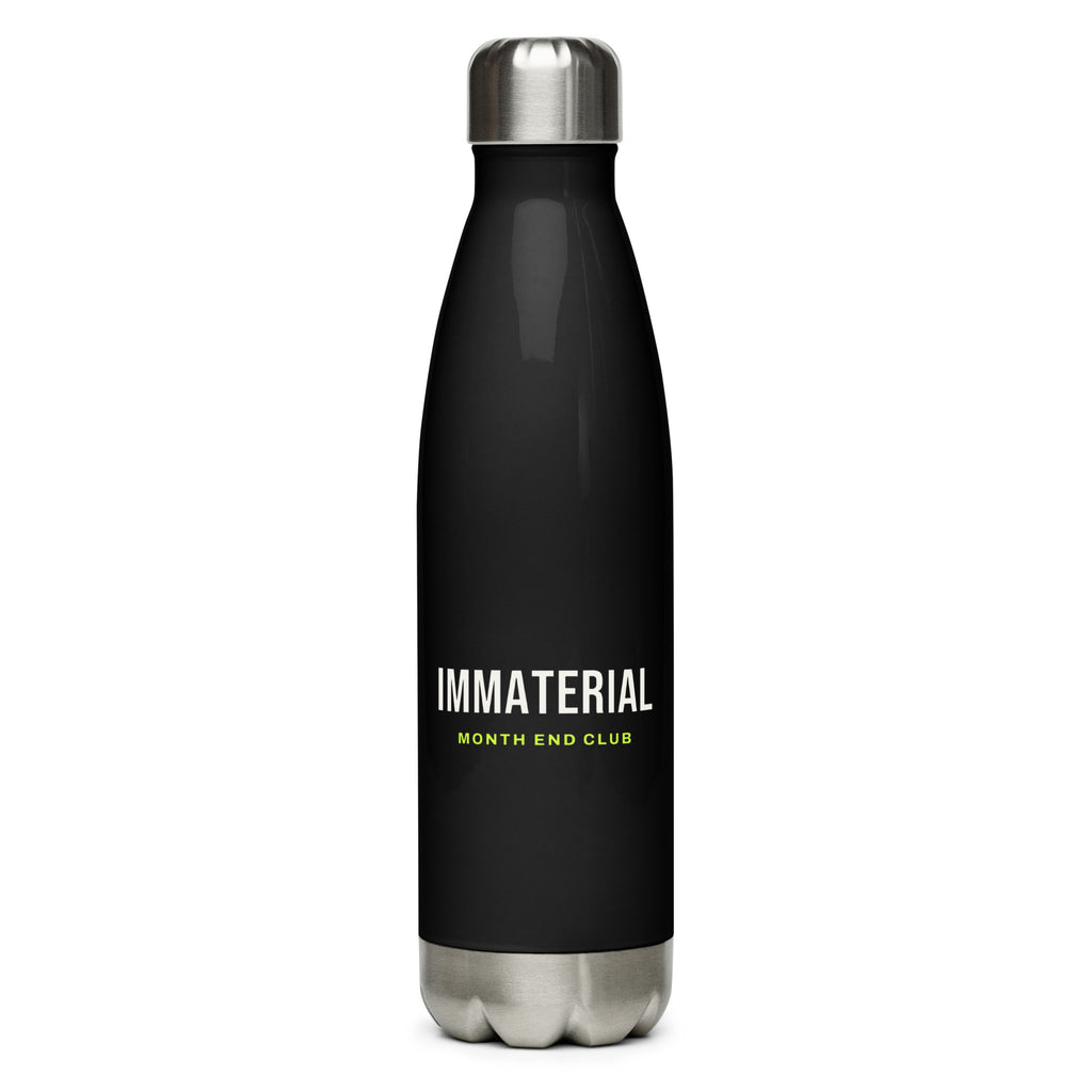 Immaterial Steel Water Bottle – Black, front