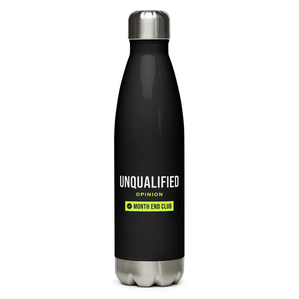 Unqualified Steel Water Bottle – Black, front