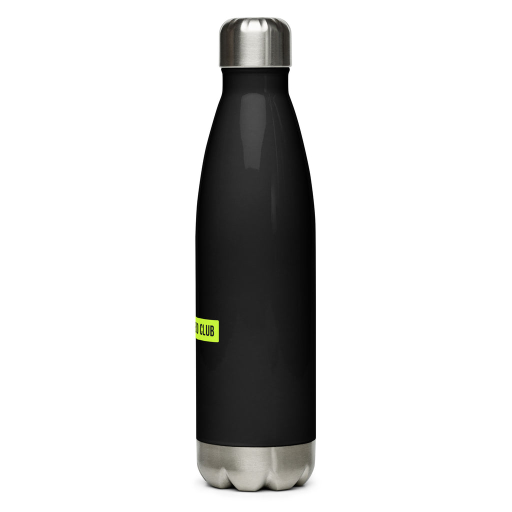 Month End Club Logo Steel Water Bottle – Black, left side