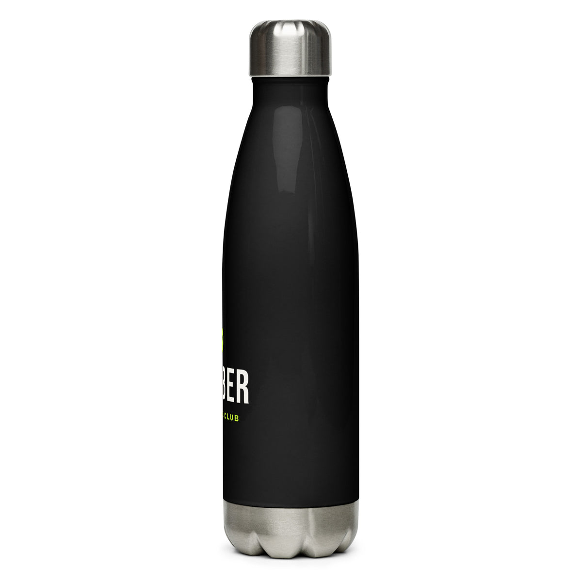 Member Steel Water Bottle – Black, left side