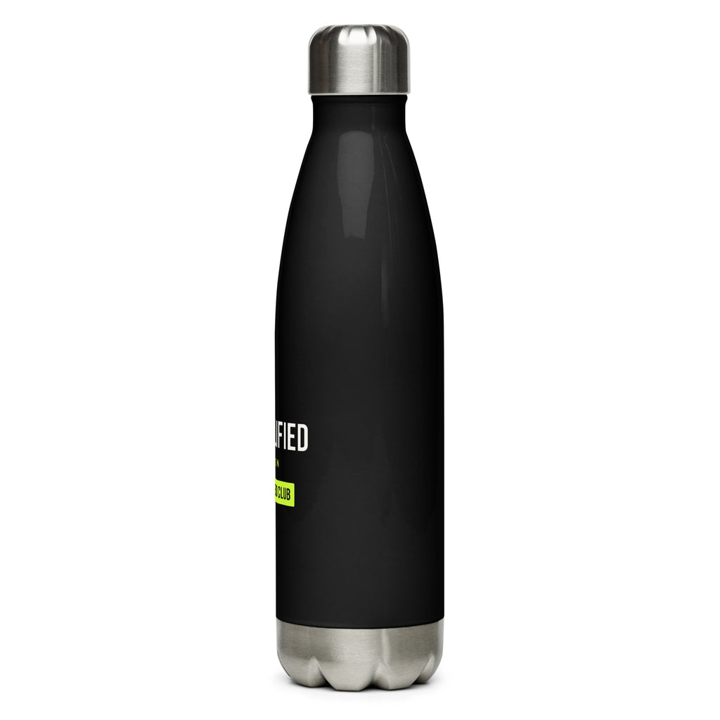 Unqualified Steel Water Bottle – Black, left side