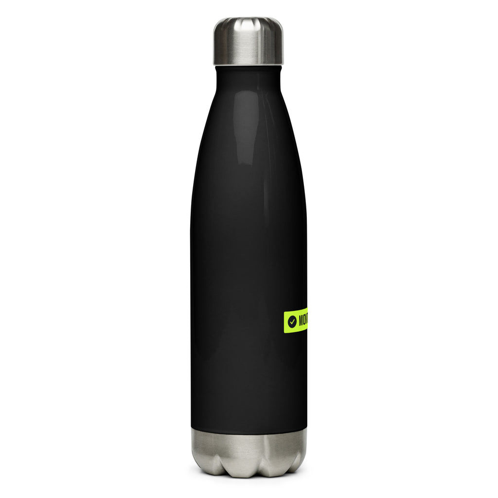 Month End Club Logo Steel Water Bottle – Black, right side