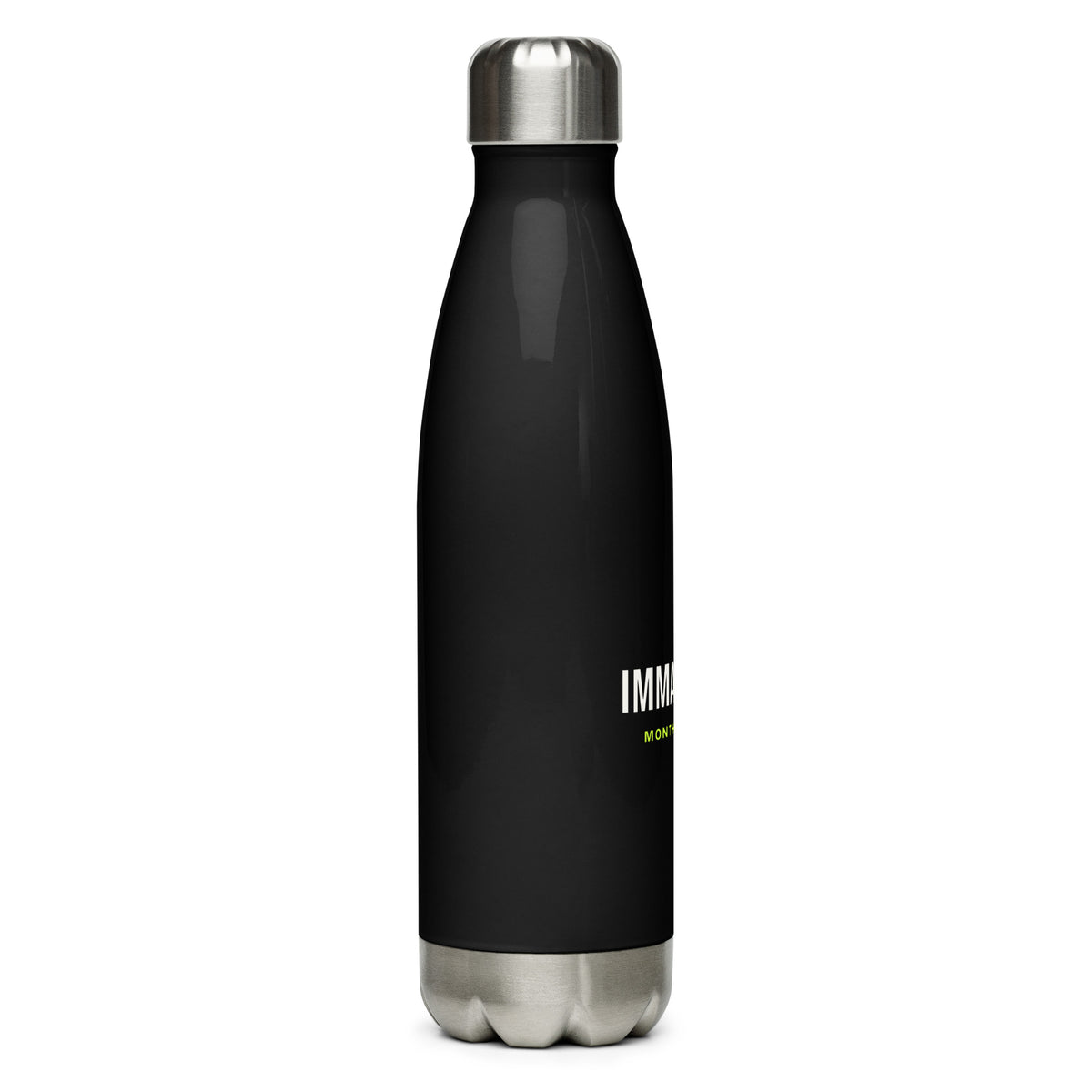 Immaterial Steel Water Bottle – Black, right side