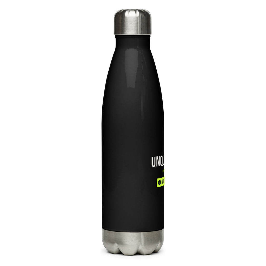 Unqualified Steel Water Bottle – Black, right side