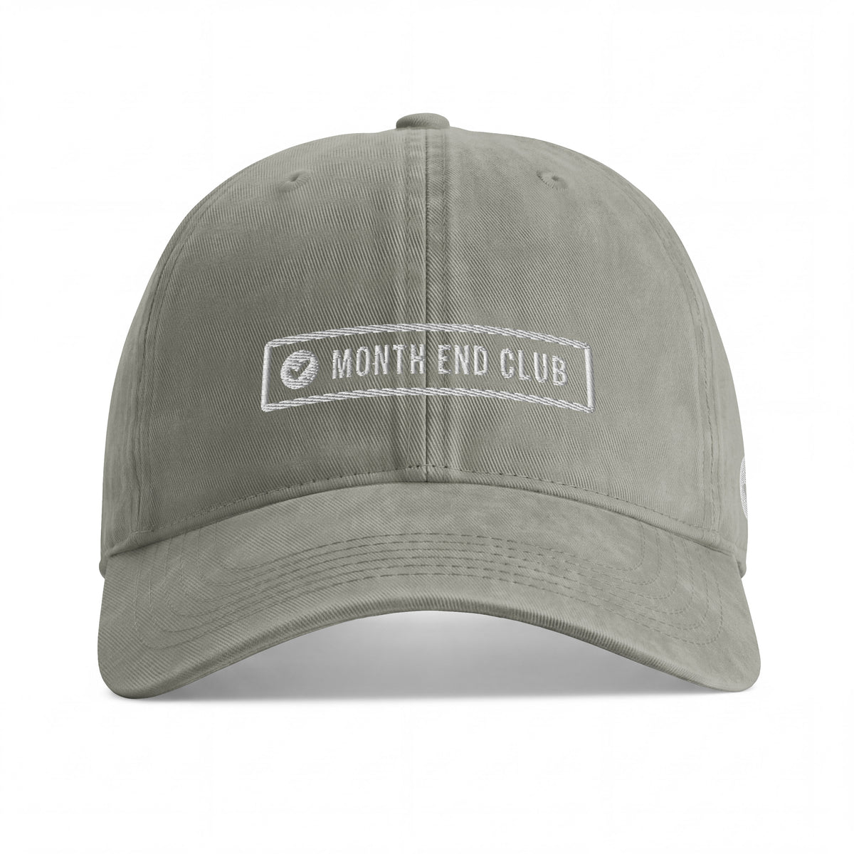 Month End Club Washed Cap – Sandstone washed cap, embroidered logo