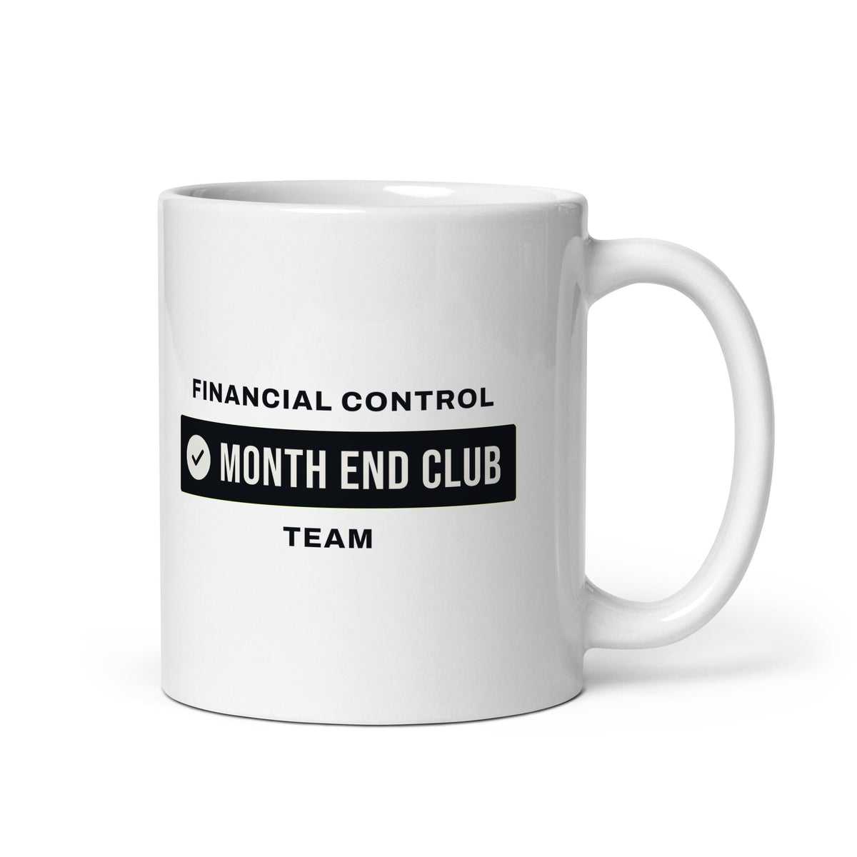 Month End Club Team Mug – Financial Control, Black only print – white 11oz mug
