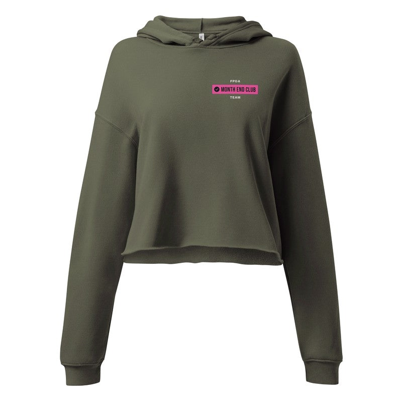 Team Cropped Hoodie – Military Green – FP&A – Pink print