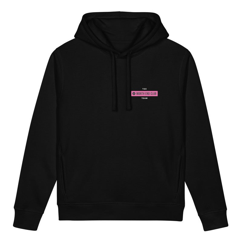 Team Hoodie – Black – Tax – Pink print