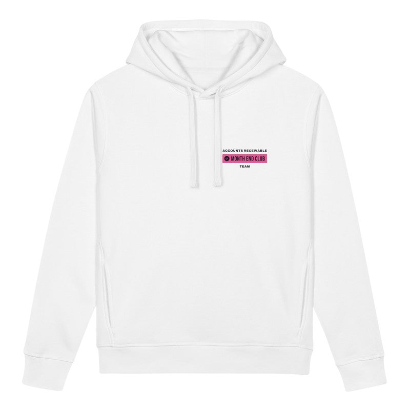 Team Hoodie – White – Accounts Receivable – Pink print