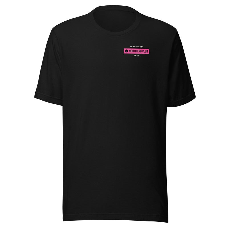 Team Tee in Black – Leadership – Pink print