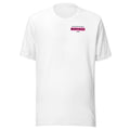 Team Tee in White – Accounts Payable – Pink print