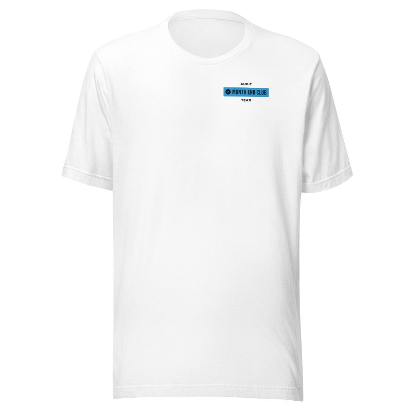 Team Tee in White – Audit – Blue print