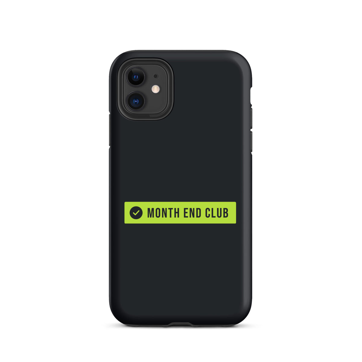 Month End Club Logo Tough iPhone Case – iPhone 11, matte black