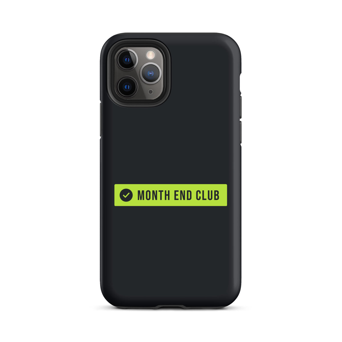 Month End Club Logo Tough iPhone Case – iPhone 11 Pro, matte black