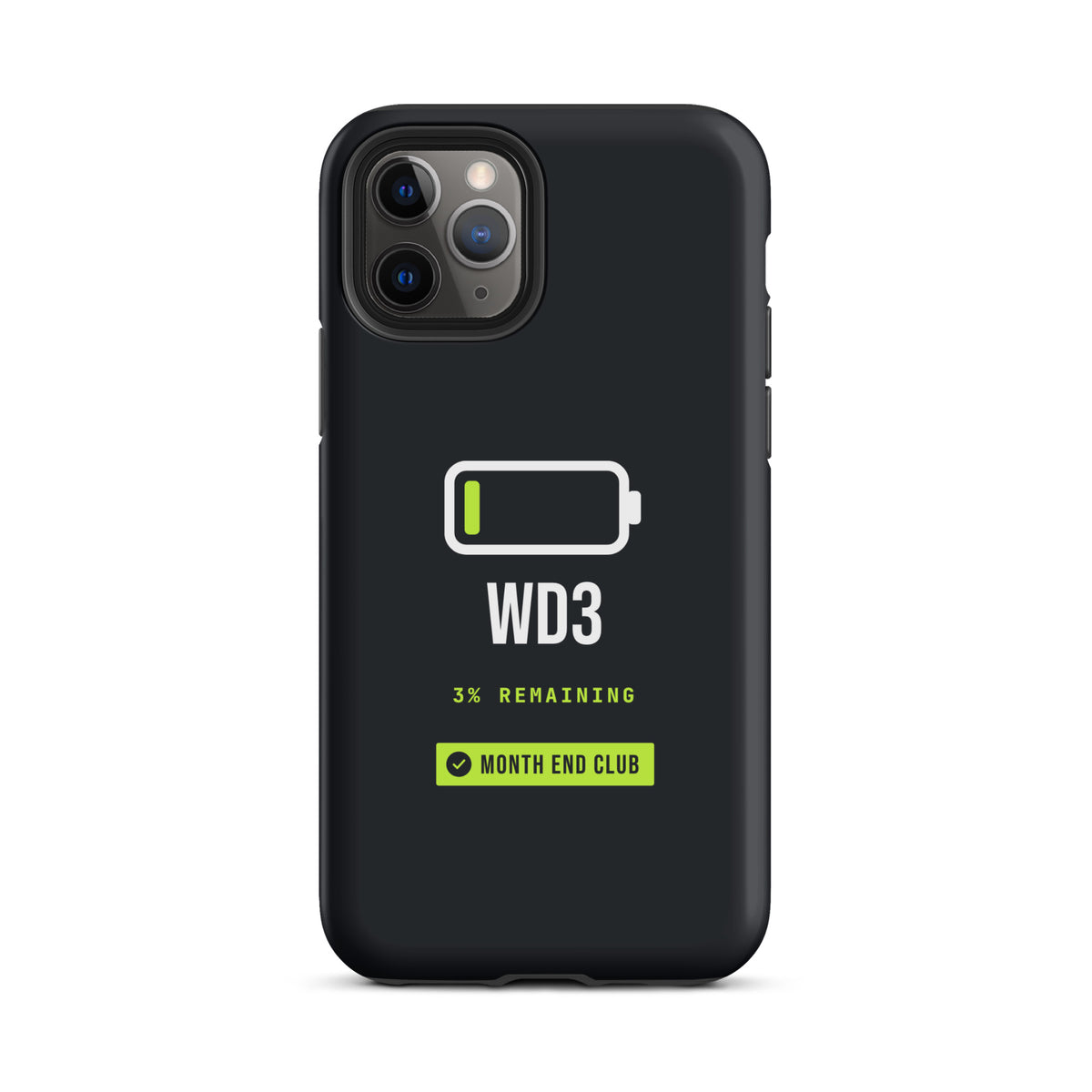Low Battery WD3 Tough iPhone Case – iPhone 11 Pro, matte black