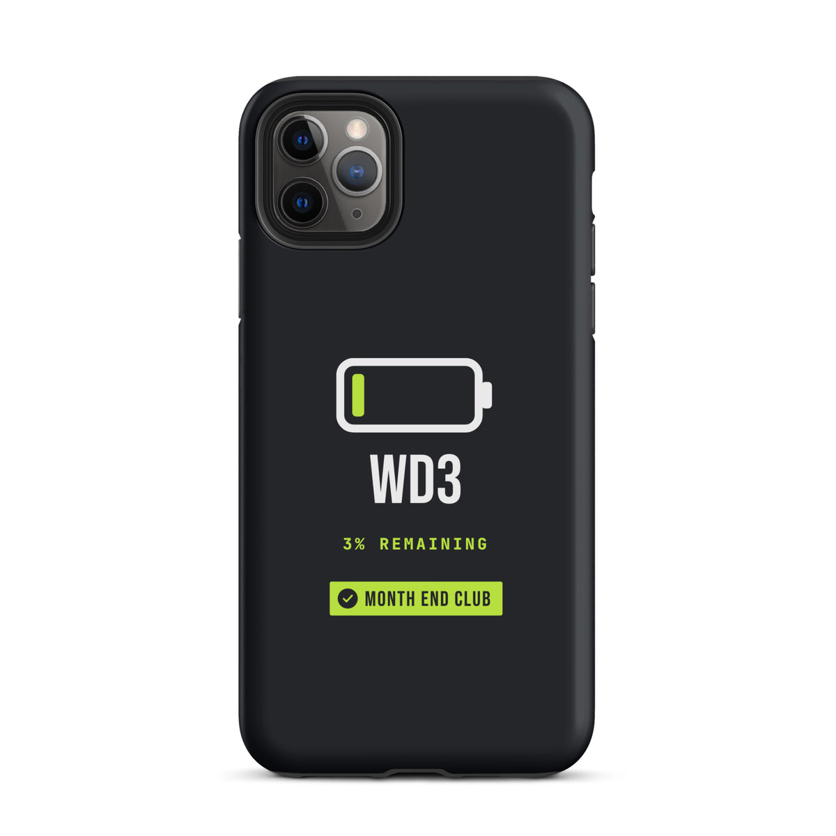Low Battery WD3 Tough iPhone Case – iPhone 11 Pro Max, matte black