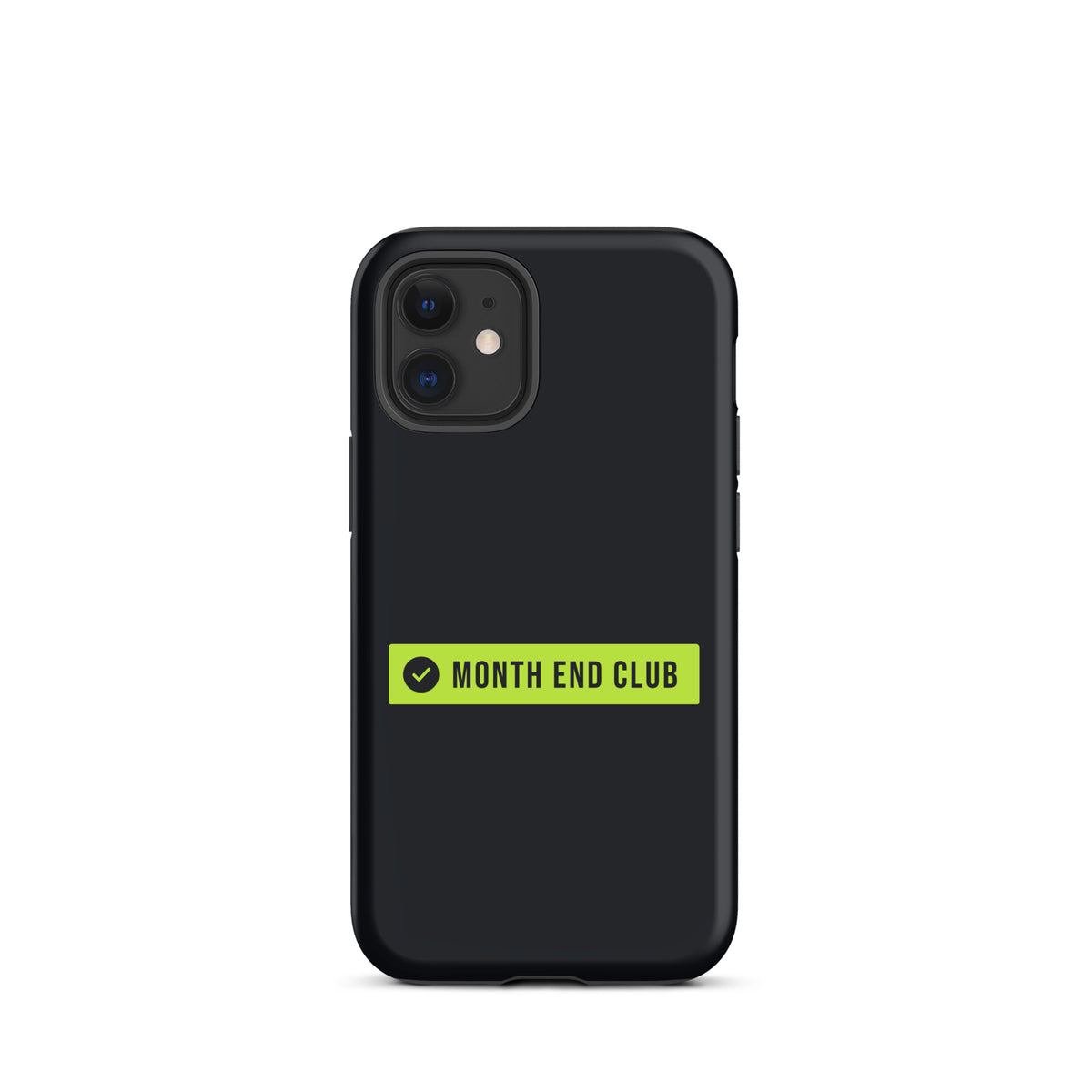 Month End Club Logo Tough iPhone Case – iPhone 12 mini, matte black