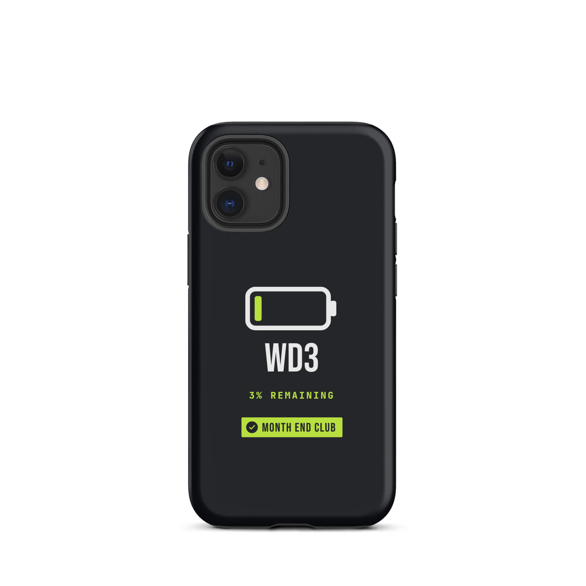 Low Battery WD3 Tough iPhone Case – iPhone 12 mini, matte black