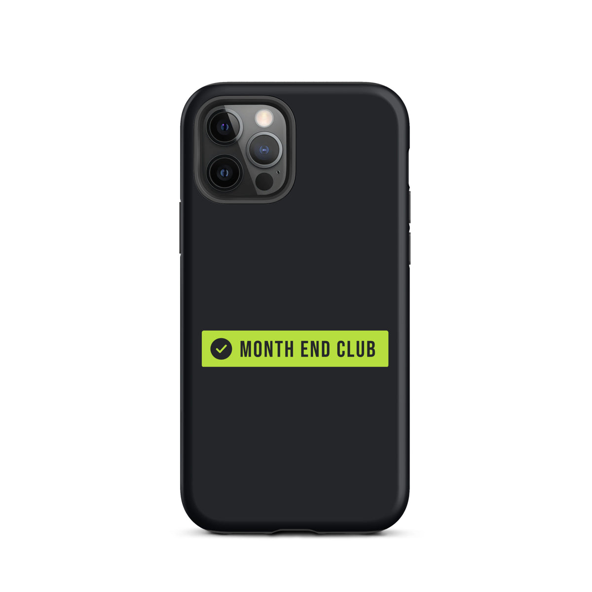 Month End Club Logo Tough iPhone Case – iPhone 12 Pro, matte black