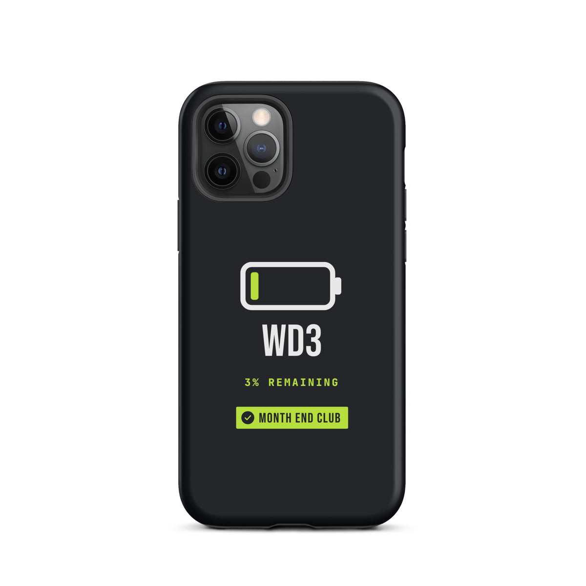 Low Battery WD3 Tough iPhone Case – iPhone 12 Pro, matte black