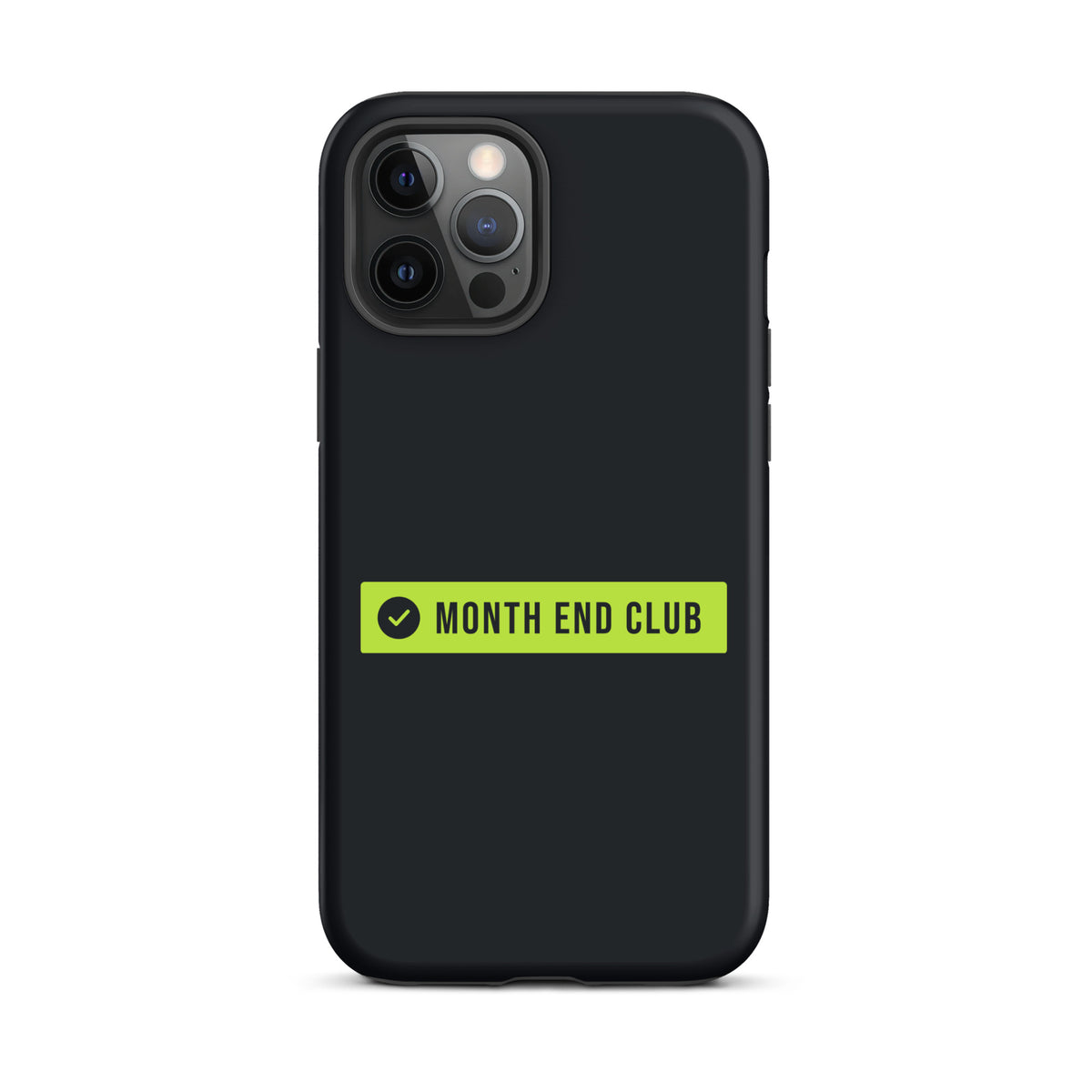 Month End Club Logo Tough iPhone Case – iPhone 12 Pro Max, matte black
