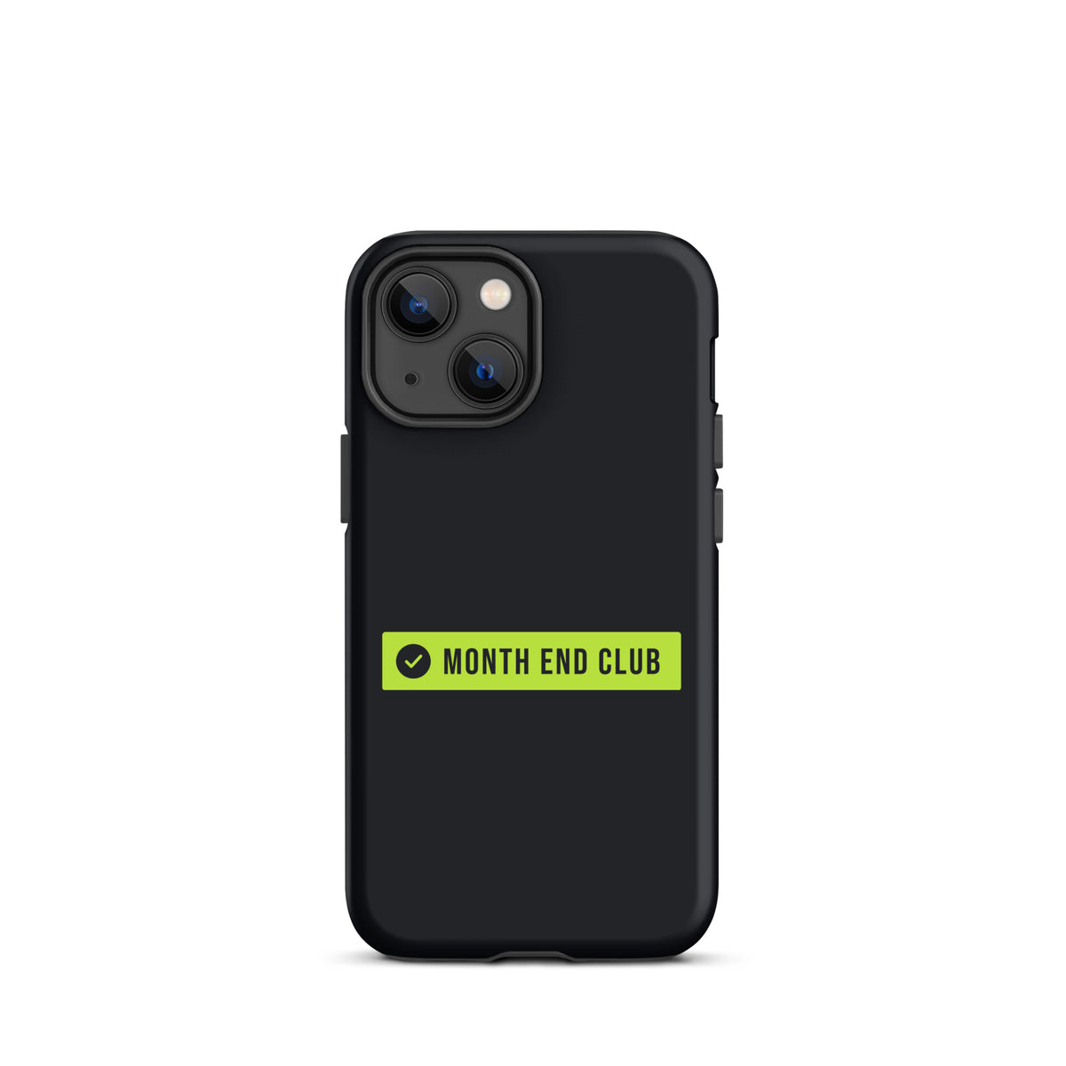 Month End Club Logo Tough iPhone Case – iPhone 13 mini, matte black