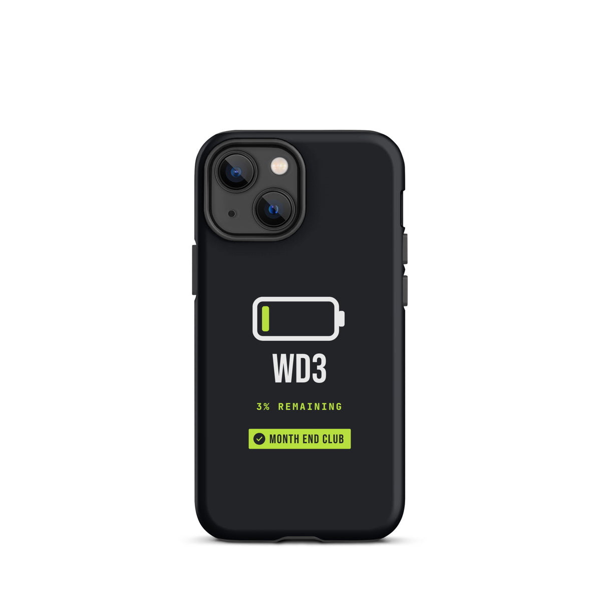 Low Battery WD3 Tough iPhone Case – iPhone 13 mini, matte black