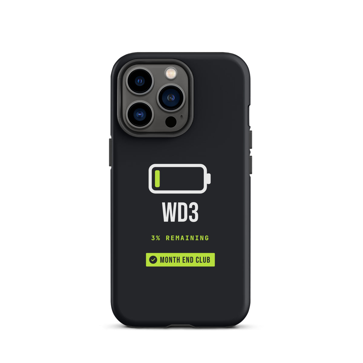 Low Battery WD3 Tough iPhone Case – iPhone 13 Pro, matte black