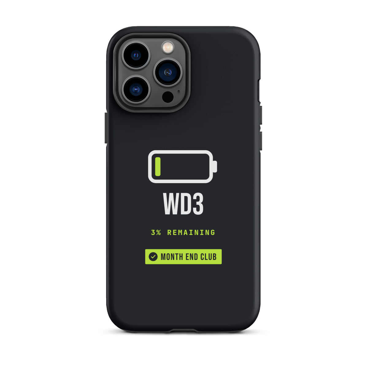Low Battery WD3 Tough iPhone Case – iPhone 13 Pro Max, matte black