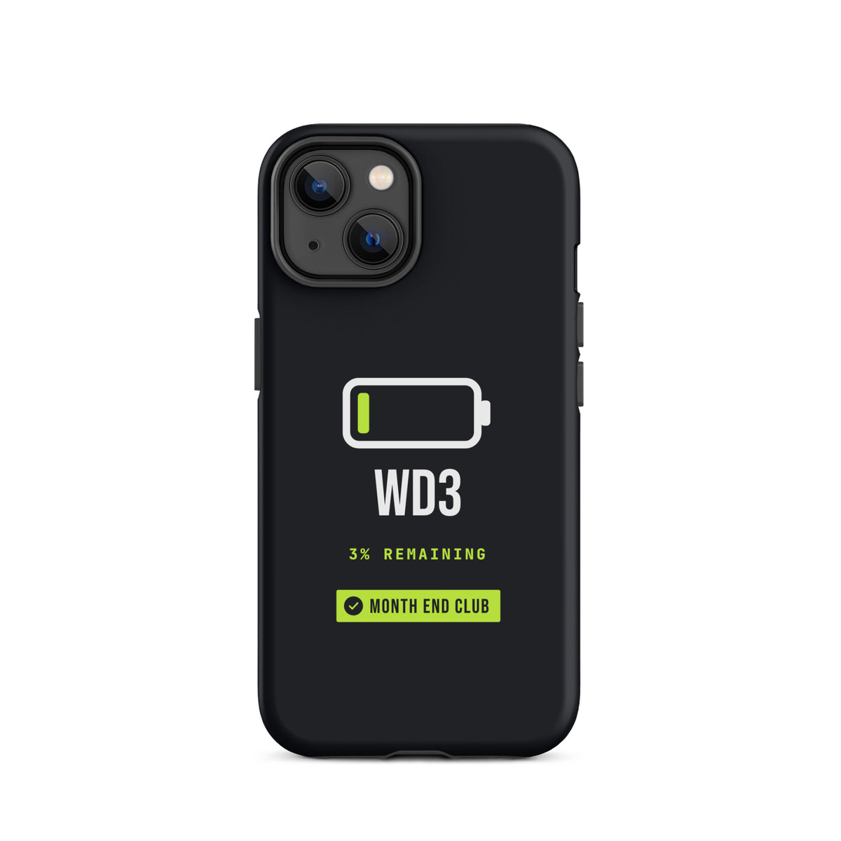 Low Battery WD3 Tough iPhone Case – iPhone 14, matte black
