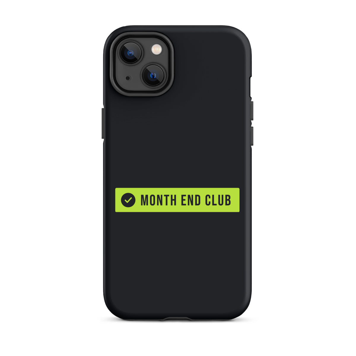 Month End Club Logo Tough iPhone Case – iPhone 14 Plus, matte black