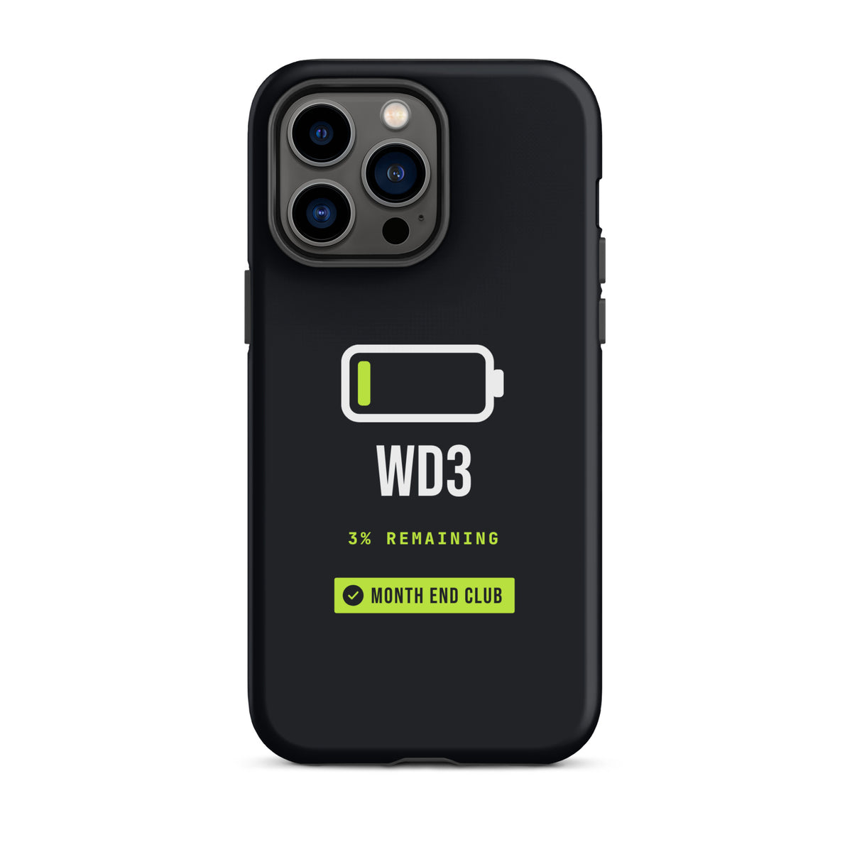 Low Battery WD3 Tough iPhone Case – iPhone 14 Pro Max, matte black