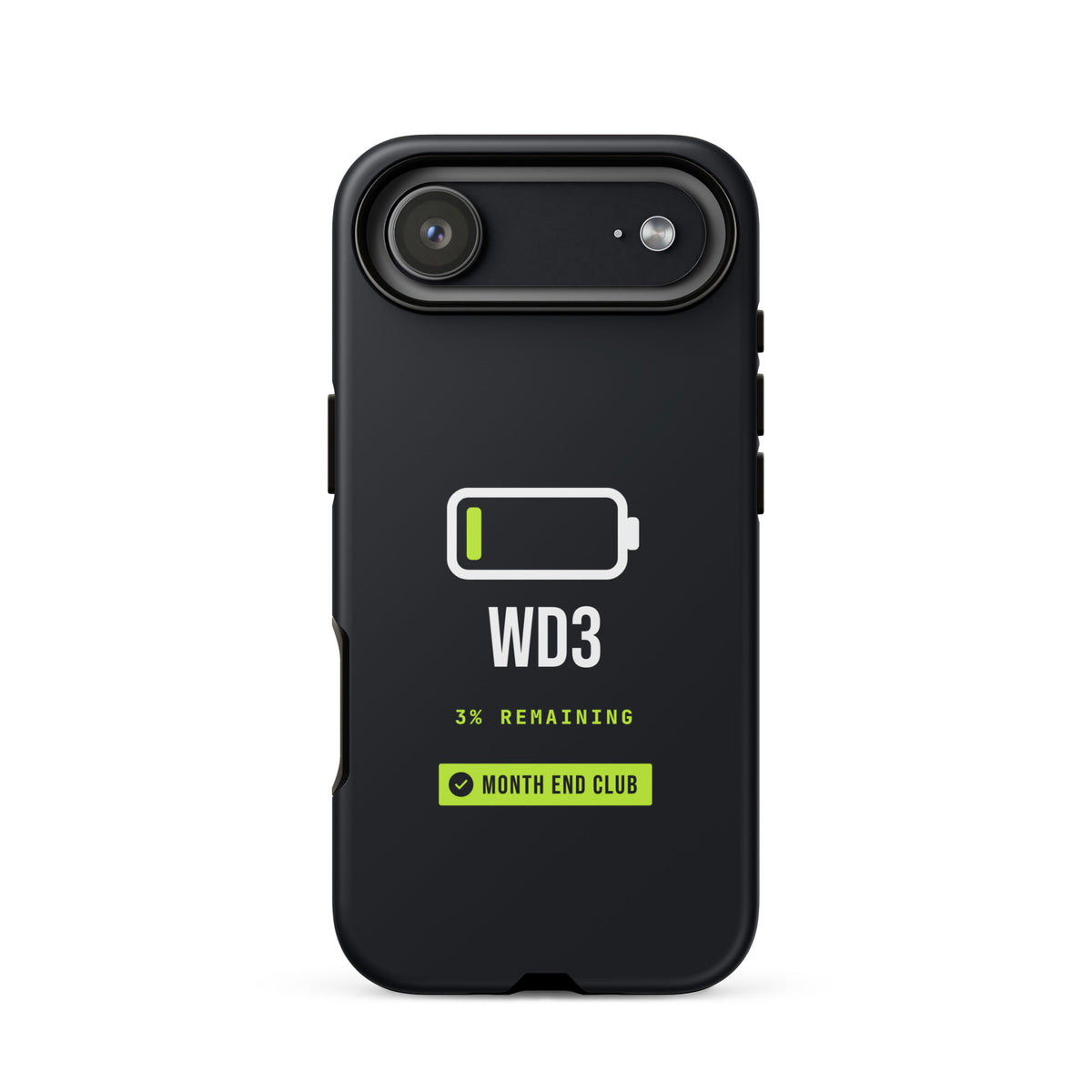 Low Battery WD3 Tough iPhone Case – iPhone 17 Air, matte black