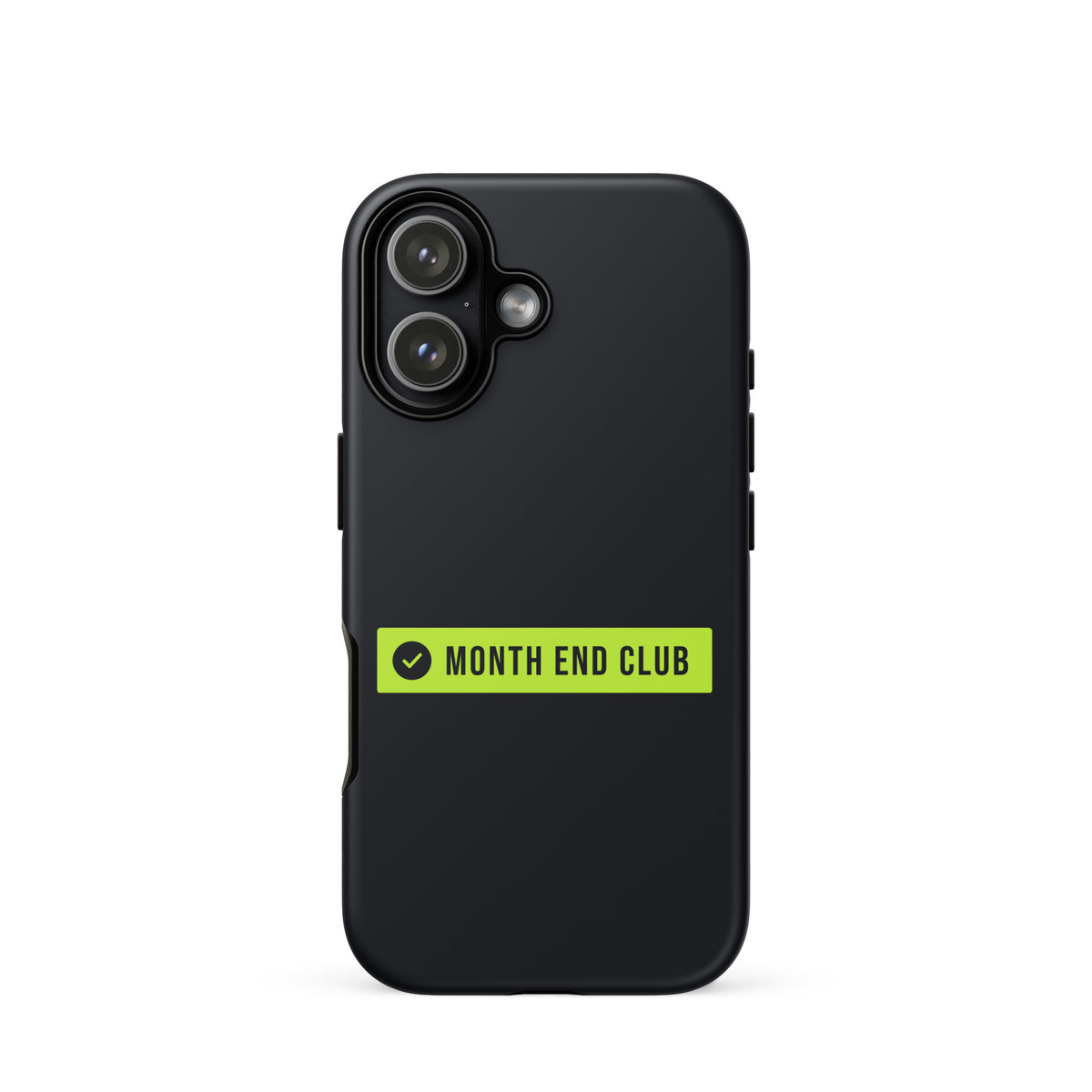 Month End Club Logo Tough iPhone Case – iPhone 17, matte black
