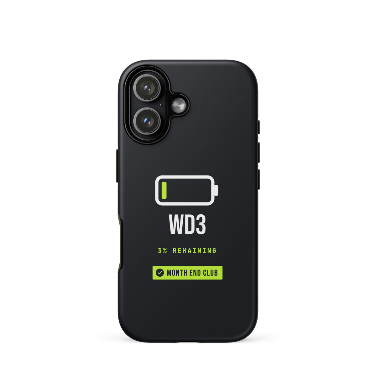 Low Battery WD3 Tough iPhone Case – iPhone 17, matte black