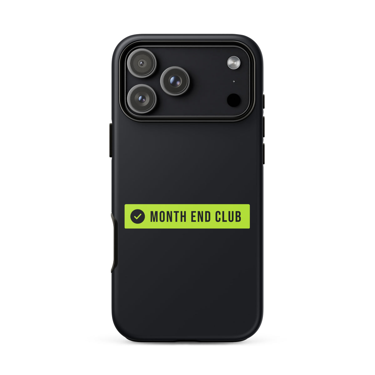 Month End Club Logo Tough iPhone Case – iPhone 17 Pro Max, matte black