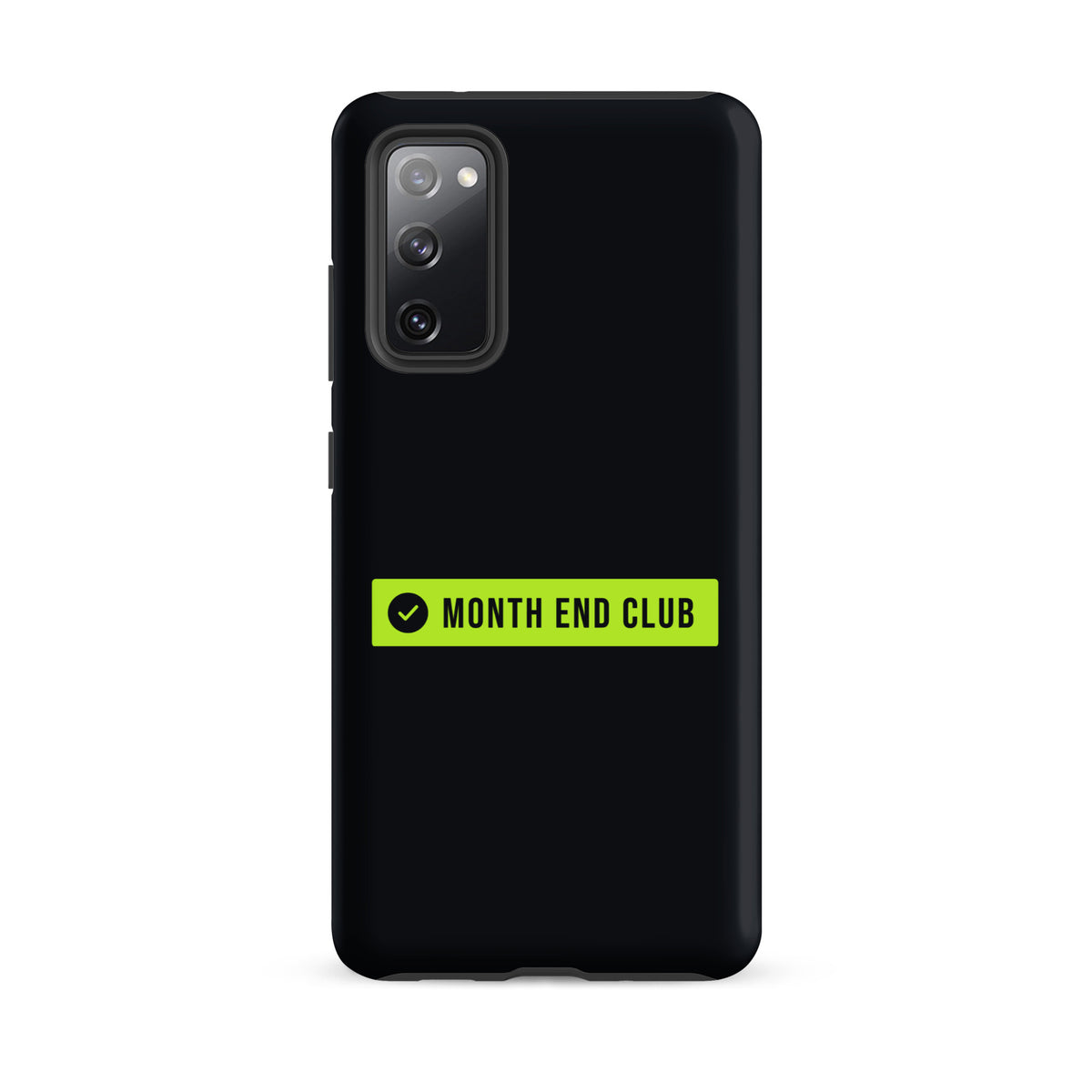Month End Club Logo Tough Samsung Case – Samsung Galaxy S20 FE, matte black