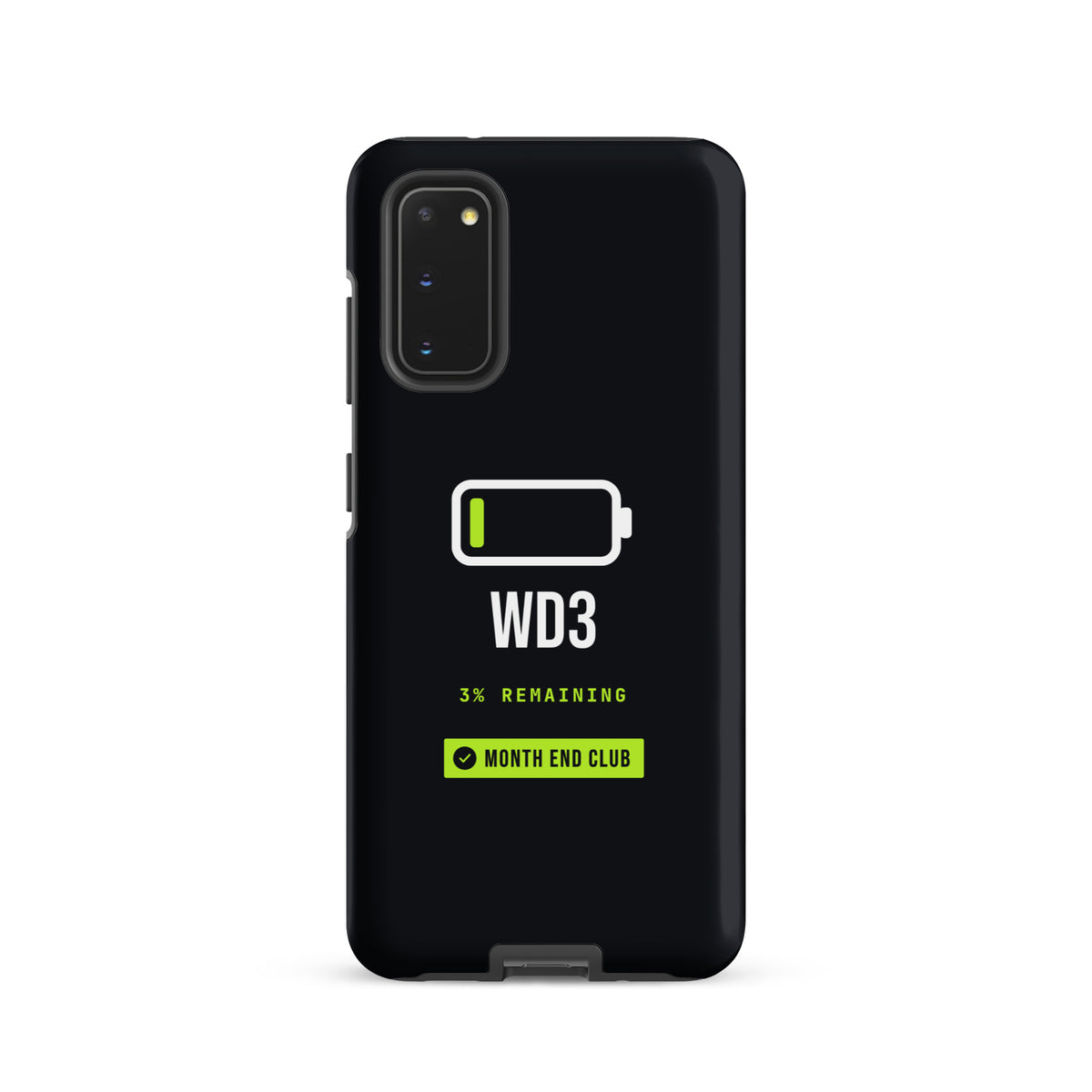 Low Battery WD3 Tough Samsung Case – Samsung Galaxy S20, matte black