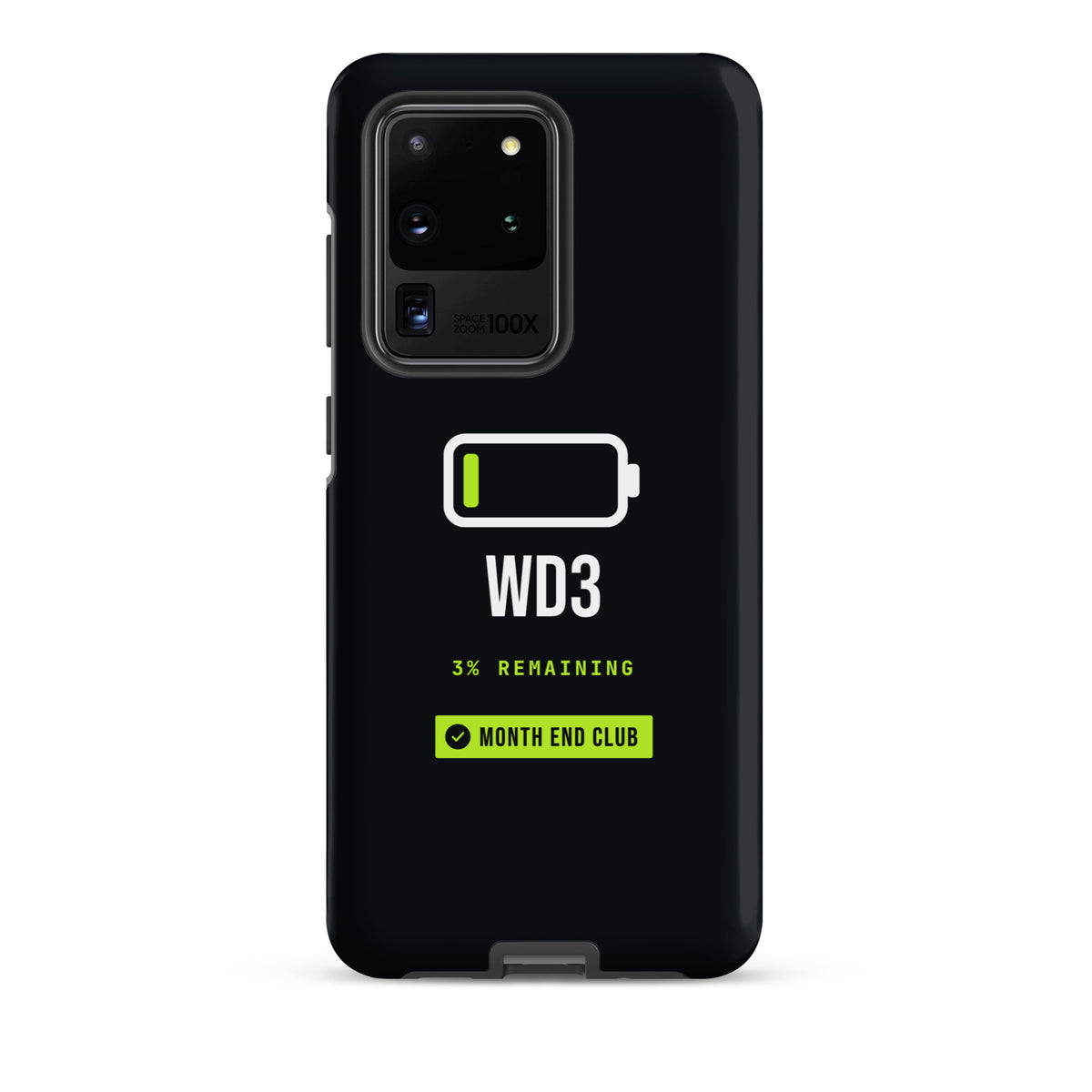 Low Battery WD3 Tough Samsung Case – Samsung Galaxy S20 Ultra, matte black