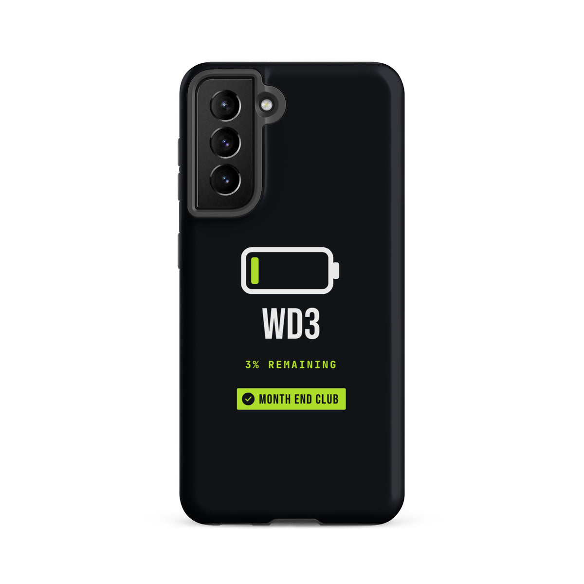 Low Battery WD3 Tough Samsung Case – Samsung Galaxy S21 FE, matte black