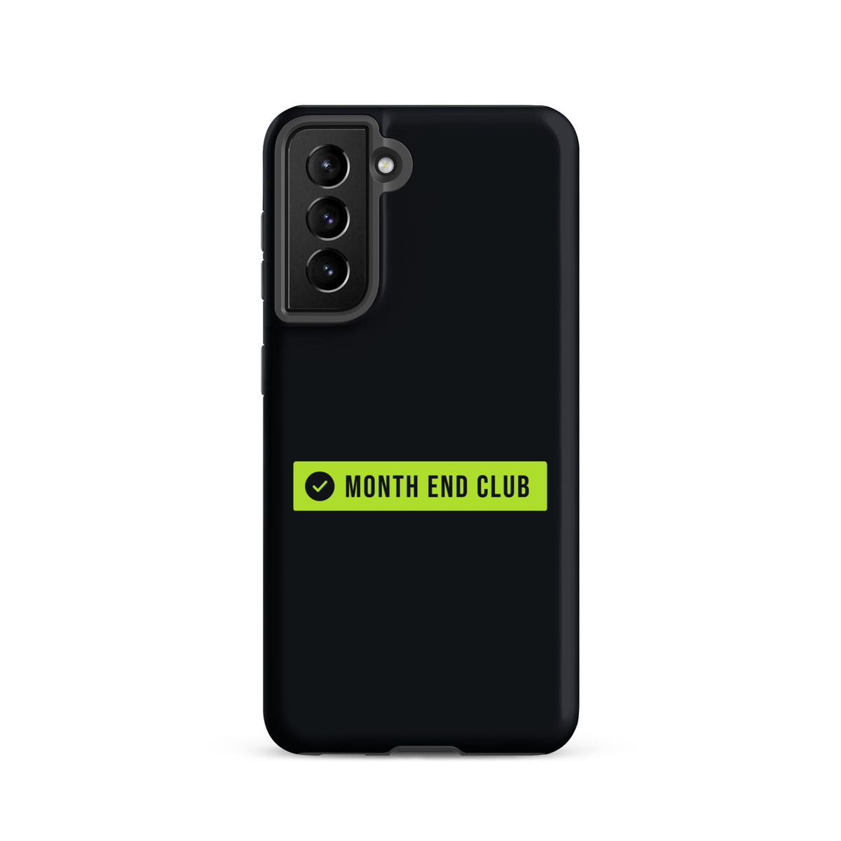 Month End Club Logo Tough Samsung Case – Samsung Galaxy S21, matte black